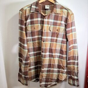 The North Face Arroyo Flannel Mens Utility Brown Blue Plaid Size‎ Large Outdoor